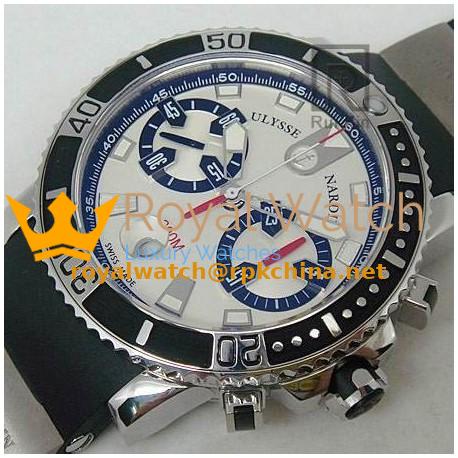 Replica Ulysse Nardin Maxi Marine Diver Chronograph Stainless Steel White Dial Swiss 7750