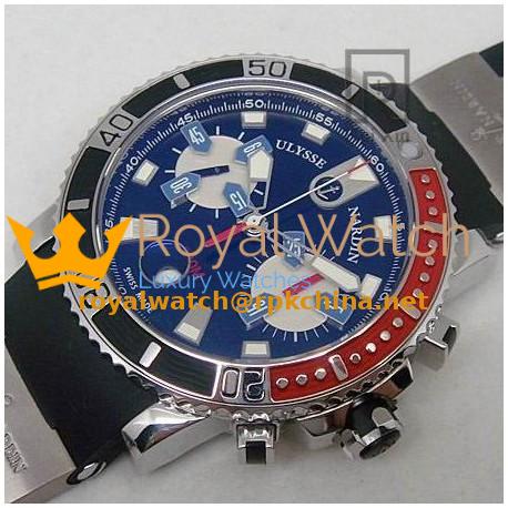 Replica Ulysse Nardin Maxi Marine Diver Chronograph Stainless Steel Black Dial Swiss 7750