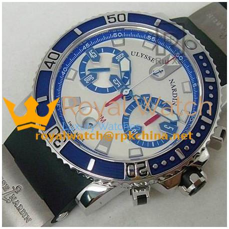 Replica Ulysse Nardin Maxi Marine Diver Chronograph Stainless Steel White Dial Swiss 7750