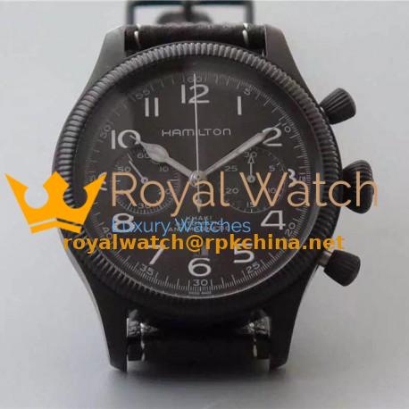 Replica Hamilton Khaki Pilot Pioneer PVD Black Dial Swiss 7750