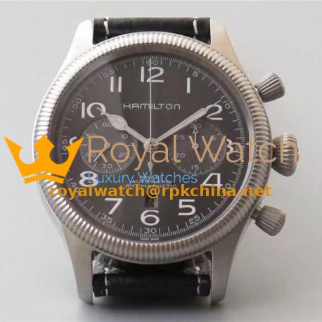 Replica Hamilton Khaki Pilot Pioneer Stainless Steel Black Dial Swiss 7750