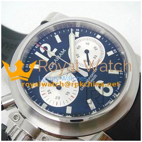 Replica Graham Chronofighter Oversize Stainless Steel Black & White Dial Swiss 7750
