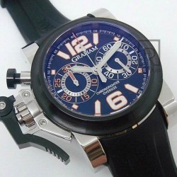 Chronofighter Oversize SS Ceramic Bezel Black Dial Swiss 7750
