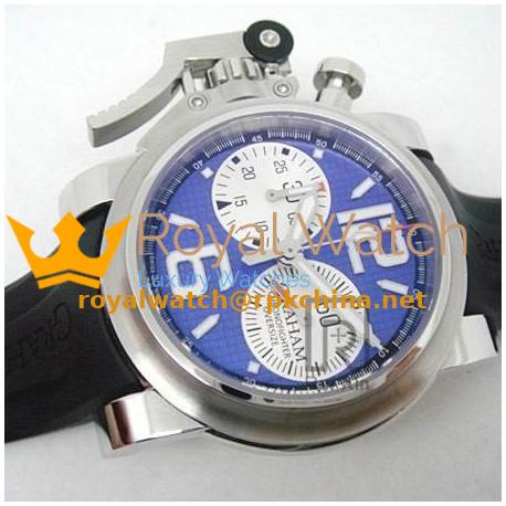 Replica Graham Chronofighter Oversize Stainless Steel Blue & White Dial Swiss 7750
