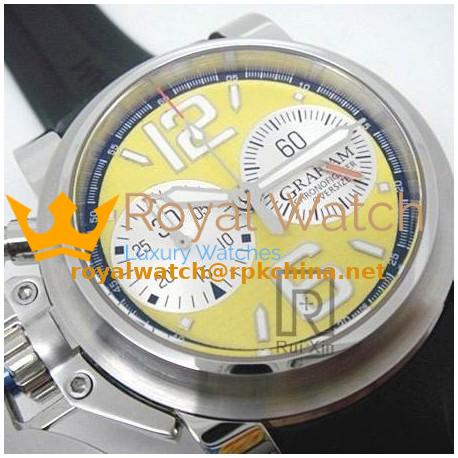 Replica Graham Chronofighter Oversize Stainless Steel Yellow Dial Swiss 7750