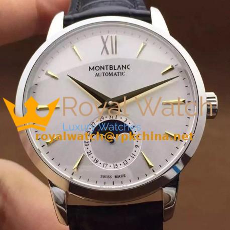 Replica Montblanc Meisterstuck Heritage Moonphase Stainless Steel Yellow Gold Markers White Dial Swiss 2914