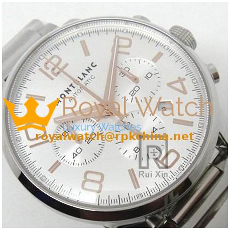 Replica Montblanc Timewalker Chronograph Stainless Steel Rose Gold Markers White Dial Swiss 7750