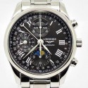 Replica Longines Conquest Classic Chronograph Moonphase Stainless Steel Black Dial Swiss 7751