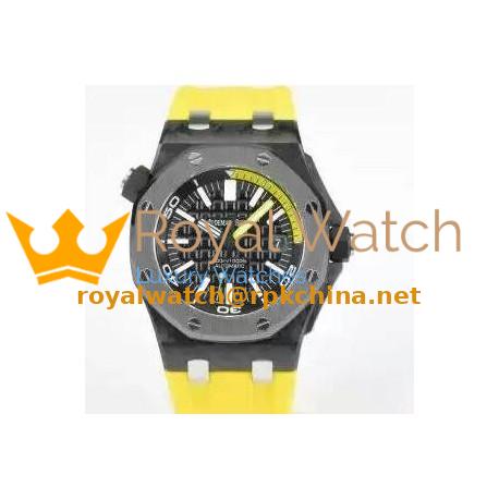 Replica Audemars Piguet Royal Oak Offshore Diver 15707 Forged Carbon Black Dial Swiss 3120