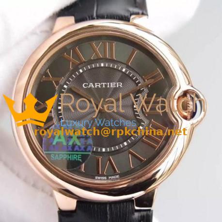 Replica Cartier Ballon Bleu Rose Gold Brown Dial Swiss 2836-2