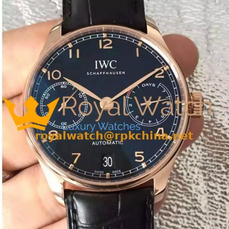 Replica IWC Portuguese IW500701 Rose Gold Black Dial Swiss 52010