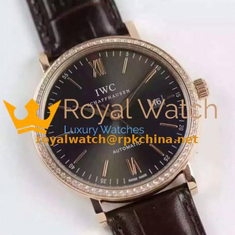 Replica IWC Portofino Automatic IW356516 Rose Gold & Diamonds Gray Dial Swiss 2892