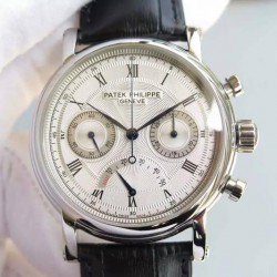 Calatrava Chrono Power Reserve SS White Dial Swiss Lemania