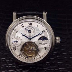 Tourbillon Moonphase 24H Power Reserve SS White Dial Swiss Tourbillon