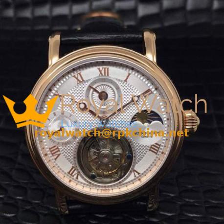 Replica Patek Philippe Tourbillon Moonphase 24H Power Reserve Rose Gold White Dial Swiss Tourbillon