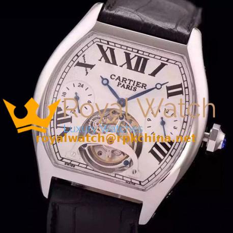 Replica Cartier Tortue Tourbillon Stainless Steel White Dial Swiss Tourbillon