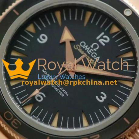 Replica Omega Seamaster 300 Stainless Steel & Rose Gold Black Dial Swiss 8400