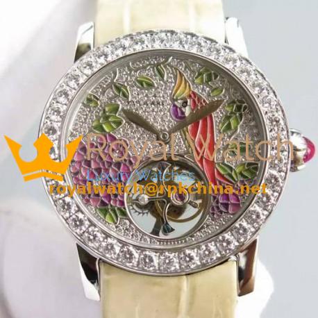 Replica Bvlgari Il Giardino Tropicale Stainless Steel & Diamonds Parrot Dial Swiss Tourbillon