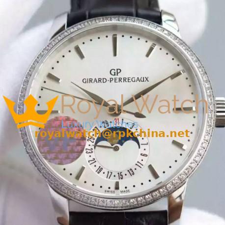 Replica Girard Perregaux 1966 Stainless Steel & Diamonds White Dial Swiss GP 033MO