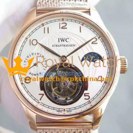Replica IWC Portuguese Regulateur Tourbillon Rose Gold White Dial Swiss Tourbillon