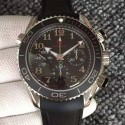 Replica Omega Seamaster Planet Ocean Chronograph Olympics Stainless Steel Black Dial Black Rubber Strap Swiss 7750