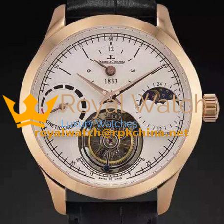 Replica Jaeger-LeCoultre Master Grande Tradition Tourbillon 24K Rose Gold Plated White Dial Swiss Tourbillon