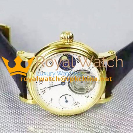 Replica Patek Philippe Grand Complication Tourbillon 18K Yellow Gold Plated White Dial Swiss Tourbillon