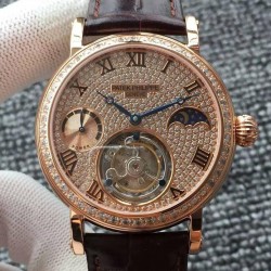 Tourbillon Moonphase Power Reserve RG Diamonds Dial Swiss Tourbillon