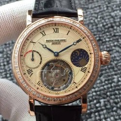 Tourbillon Moonphase Power Reserve RG & Diamonds Gold Dial Swiss Tourbillon