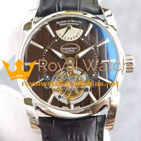 Replica Parmigiani Fleurier Tonda Tourbillon Stainless Steel Brown Dial Swiss Tourbillon