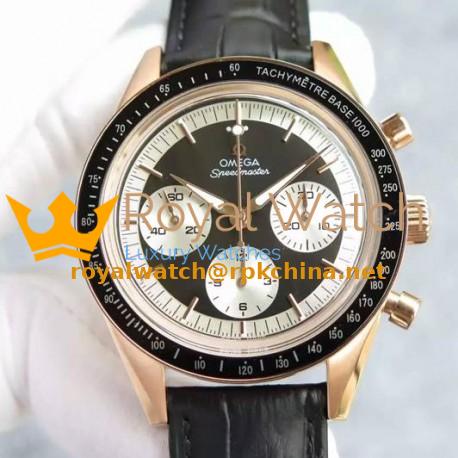 Replica Omega Speedmaster Moonwatch Limited Edition Rose Gold Black Dial Swiss 1861