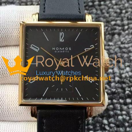 Replica Nomos Tangente Square Yellow Gold Black Dial German Alpha