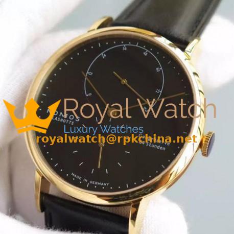Replica Nomos Lambda Yellow Gold Black Dial German DUW 1001