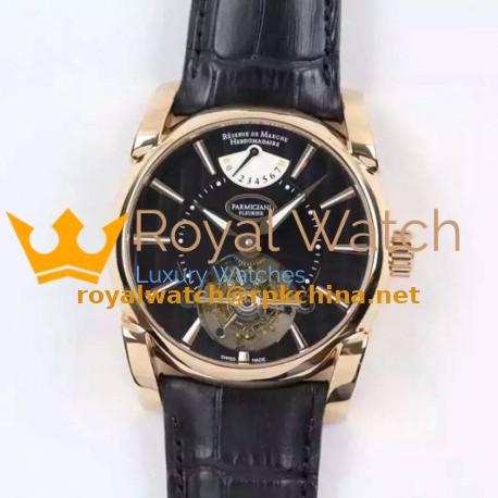 Replica Parmigiani Fleurier Tonda Tourbillon Rose Gold Black Dial Swiss Tourbillon