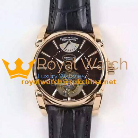 Replica Parmigiani Fleurier Tonda Tourbillon Rose Gold Brown Dial Swiss Tourbillon