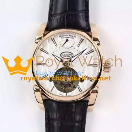 Replica Parmigiani Fleurier Tonda Tourbillon Rose Gold White Dial Swiss Tourbillon