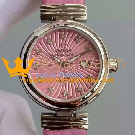 Replica Omega De Ville Ladymatic Stainless Steel Pink Dial Swiss 8520