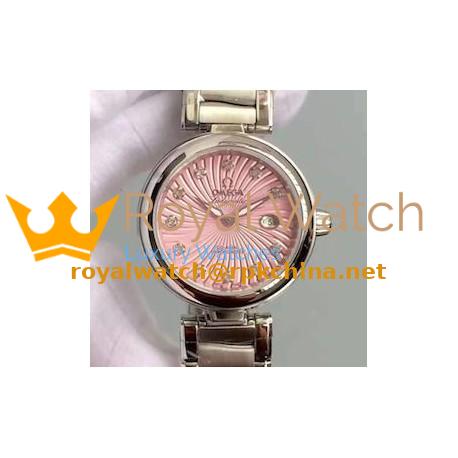 Replica Omega De Ville Ladymatic Stainless Steel Pink Dial Swiss 8520