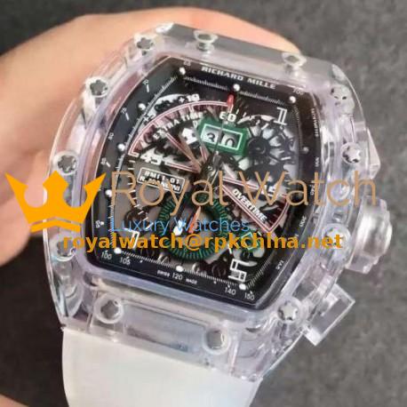 Replica Richard Mille RM011-01 R Mancini Shappire Black & Skeleton Dial Swiss 7750