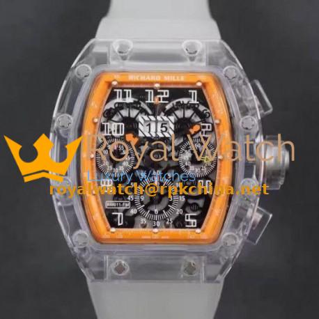 Replica Richard Mille RM011-FM Shappire Orange & Skeleton Dial Swiss 7750