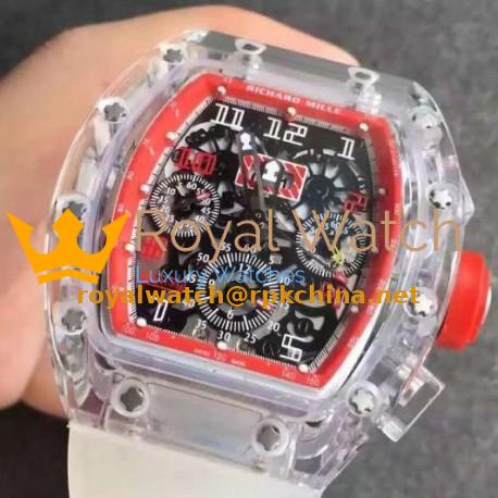 Replica Richard Mille RM011-FM Shappire Red & Skeleton Dial Swiss 7750