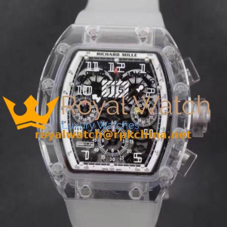 Replica Richard Mille RM011-FM Shappire White & Skeleton Dial Swiss 7750