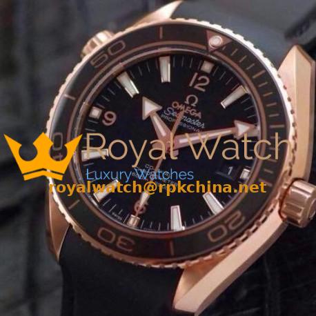 Replica Omega Planet Ocean Professional 42MM Rose Gold Black Dial Swiss 8501