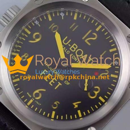 Replica U-Boat Thousands Of Feet 1918 Stainless Steel Black & Yellow Dial Swiss 6497