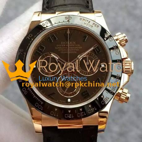 Replica Rolex Daytona Cosmograph 116515LN JH Rose Gold Brown Dial Swiss 4130 Run 6@SEC