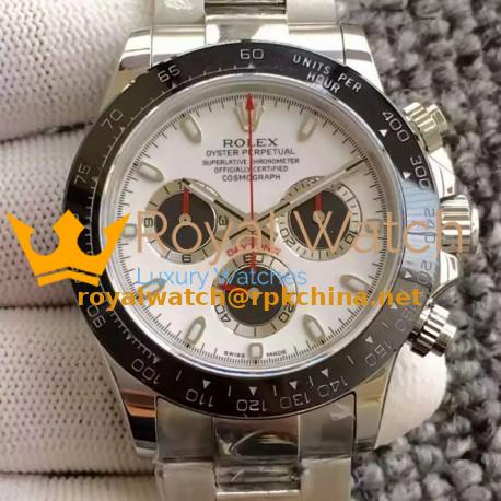 Replica Rolex Daytona Cosmograph 116500LN JH Stainless Steel White Dial & Black Subdials Swiss 4130 Run 6@SEC
