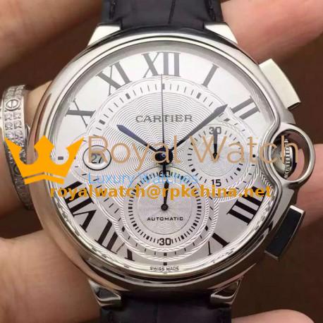 Replica Cartier Ballon Bleu Chronograph SS White Dial Swiss 7750