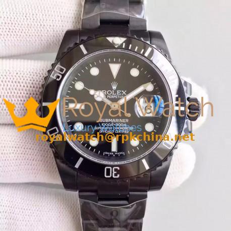 Replica Rolex Submariner Date 116610LN JF PVD Black Dial Swiss 2836-2