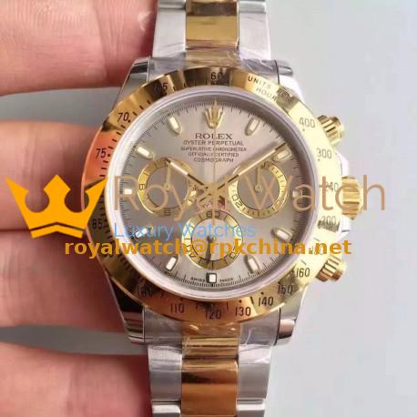 Replica Rolex Daytona Cosmograph 116503 JH Yellow Gold & Stainless Steel Anthracite Dial Swiss 4130 Run 6@SEC