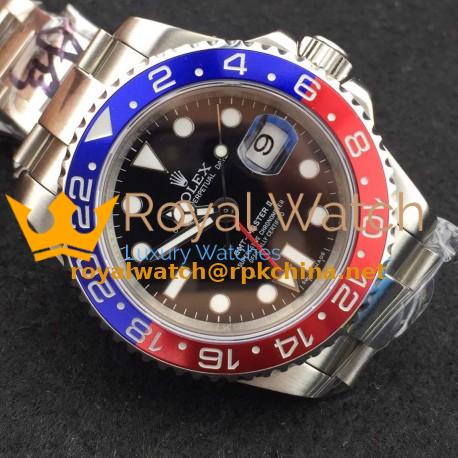 Replica Rolex GMT-Master II 116719BLRO BP Stainless Steel Black Dial Swiss 3186